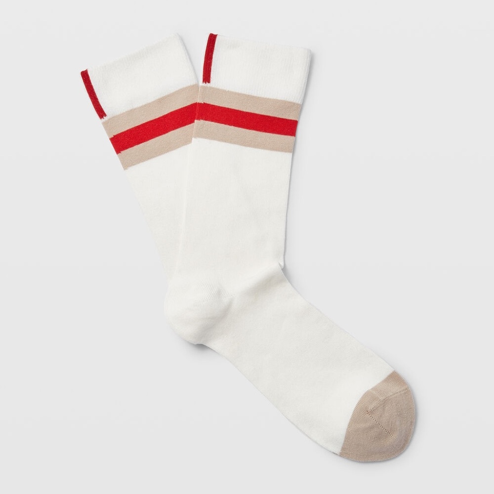 Logo Stripe Socks - Brand New - NEVER WORN - White Base